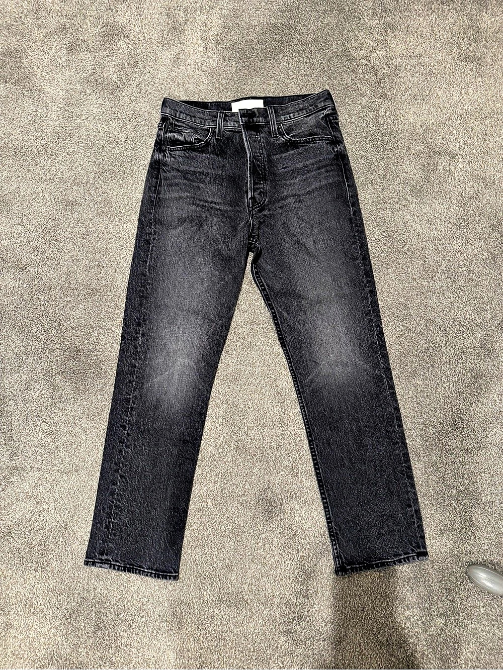 MOTHER Straight Leg Jeans in Black